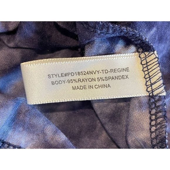 NWT Penelope Tree Womens Shift Dress Tie Dye Round Neck Short Sleeve Navy SZ 12 - Picture 8 of 9